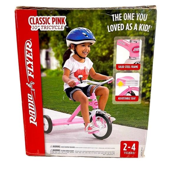 New!‎ Radio Flyer Girls Classic Pink 10” Tricycle - Picture 1 of 5